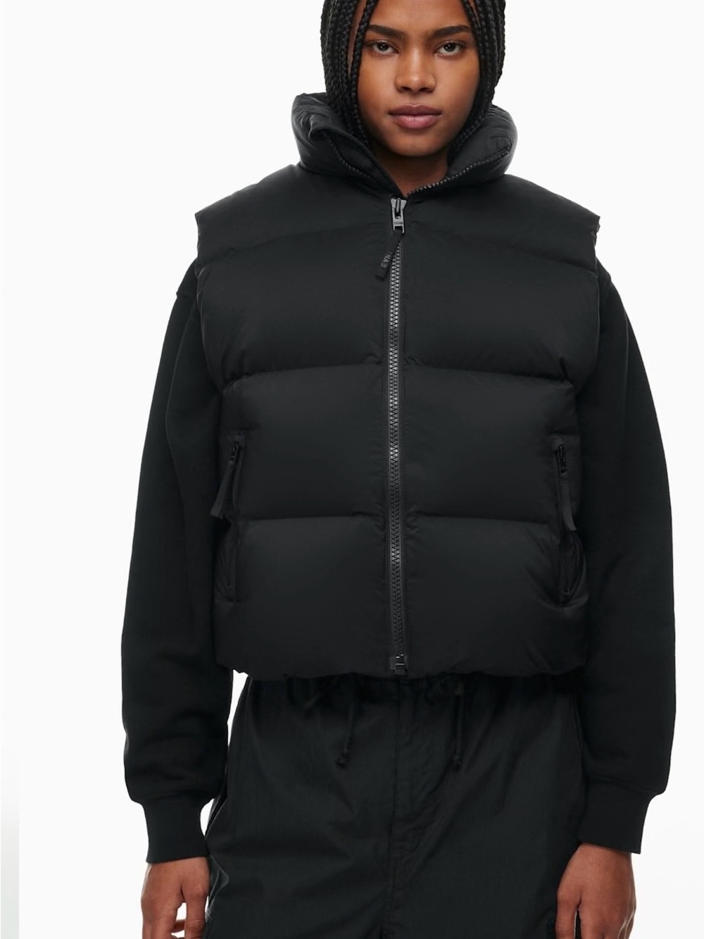 TNA Black Puffer Vest Jacket - Lightweight Insulated Layer